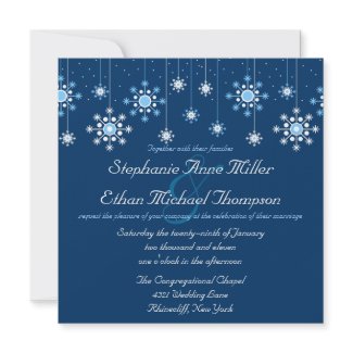 Winter Wedding Snowflakes Invitation invitation