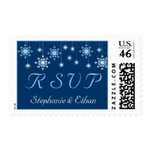 Winter Wedding Snowflakes Personalized Postage