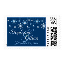 Winter Wedding Snowflakes Personalized Postage
