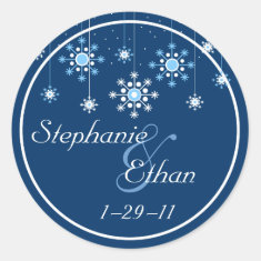 Winter Wedding Snowflakes Personalized Sticker
