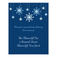 Winter Wedding Snowflakes Reception Card Announcement
