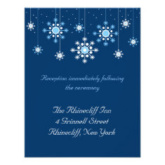 Winter Wedding Snowflakes Reception Card Announcement