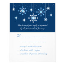 Winter Wedding Snowflakes Response Card Personalized Announcement