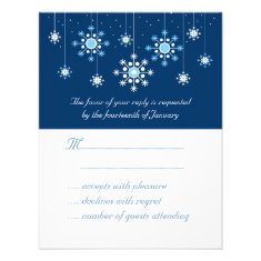 Winter Wedding Snowflakes Response Card Personalized Announcement