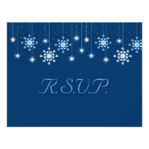 Winter Wedding Snowflakes Response Card Announcement