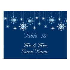 Winter Wedding Snowflakes Table Card Post Card
