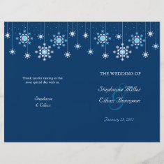 Winter Wedding Snowflakes Wedding Program Flyer