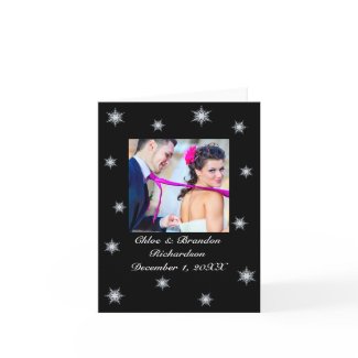 Winter Wedding Snowy Thank You Card card