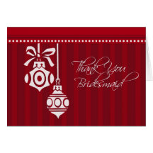 Winter Wedding Thank You Bridesmaid Card