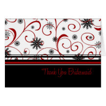 Winter Wedding Thank You Bridesmaid Card