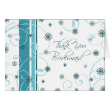 Winter Wedding Thank You Bridesmaid Card