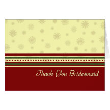 Winter Wedding Thank You Bridesmaid Card