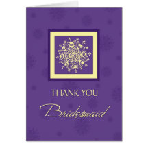 Winter Wedding Thank You Bridesmaid Card