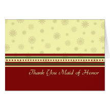 Winter Wedding Thank You Maid of Honor Card
