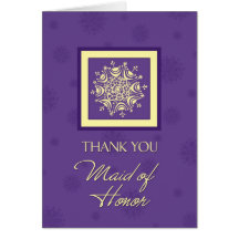Winter Wedding Thank You Maid of Honor Card