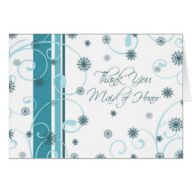 Winter Wedding Thank You Maid of Honor Card