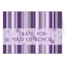 Winter Wedding Thank You Maid of Honor Card