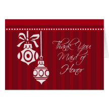 Winter Wedding Thank You Maid of Honor Card