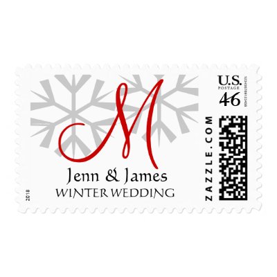 Winter Wedding USPS Postage Stamp Customizable