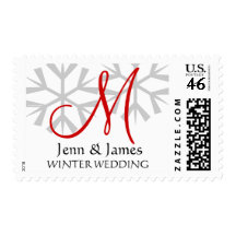 Winter Wedding USPS Postage Stamp Customizable