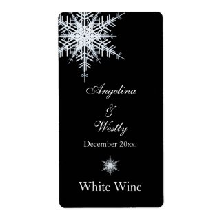 Winter Wedding Wine Label label