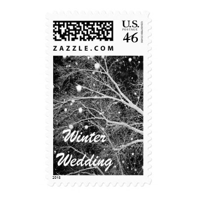 Winter Wedding Winter Wedding Christmas Wedding Postage Stamps