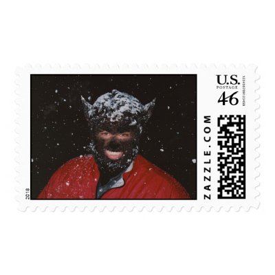 Winter Werewolf by Nathan Lee James Postage Stamp by slave2moonlight