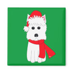 Winter Westie magnets