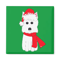 Winter Westie magnets