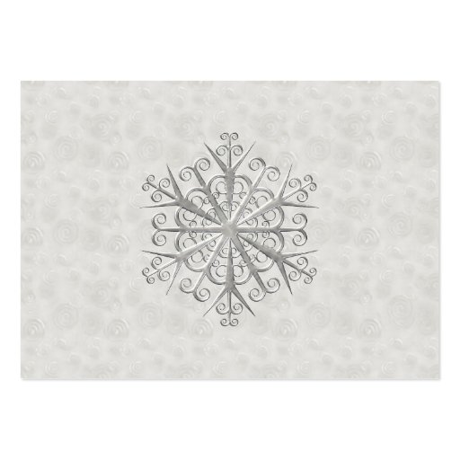 Winter White Snowflake Wedding Enclosure Card Business Cards (back side)