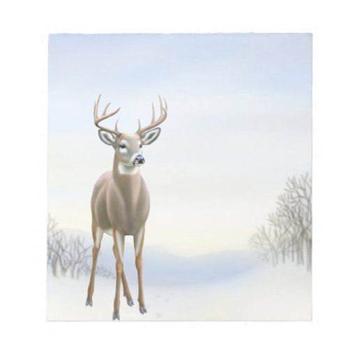 Winter Whitetail Buck Notepad