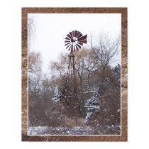 Winter Windmill - Matted posters