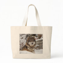 Winter Wolf Canvas Bag