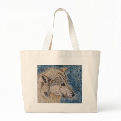 Winter Wolf Bag by artworkbyandrea