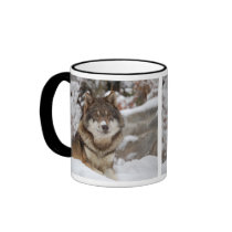 Winter Wolf mugs by MuseMagic Winter Wolf mugs