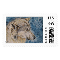 Winter Wolf Stamp by artworkbyandrea Winter Wolf Stamp