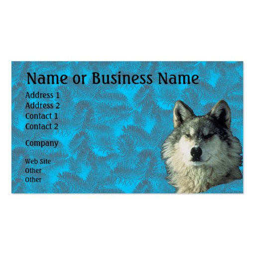 Winter Wolf with Spruce Business or Profile Card Business Card Templates (front side)
