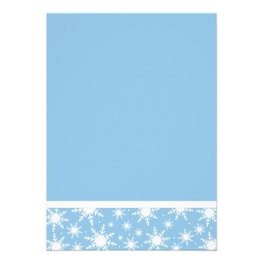 Winter Wonderland Blue Snowflake Bow Sweet 16 Announcements
