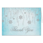 Winter Wonderland Diamond Snowflakes Thank You Greeting Card