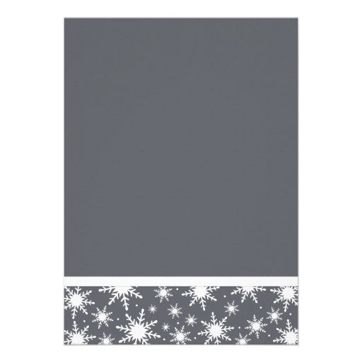 Winter Wonderland Gray Snowflake Bow Sweet 16 Announcements