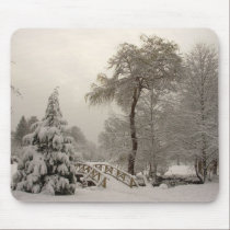 Winter Wonderland Mousepad Snow Bridge Gifts mousepads