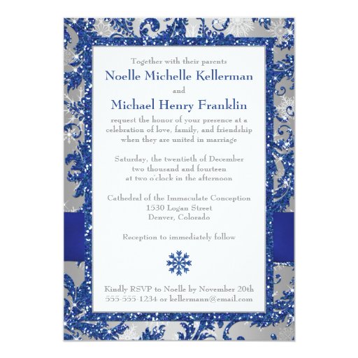 Winter Wonderland, PRINTED Buckle Invite - Blue #2
