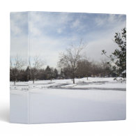 winter wonderland, snow, trees and sky 3 ring binders