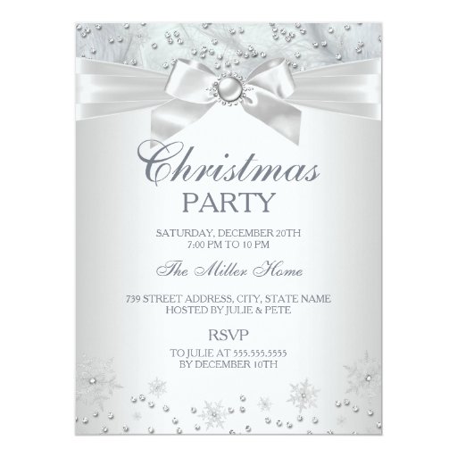 winter wonderland snowflake christmas party invite zazzle snowflake party invites