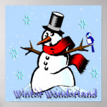 Winter Wonderland Snowman Poster