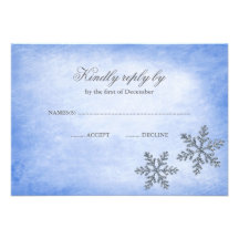 Winter Wonderland Sparkle Snowflakes Blue RSVP Personalized Invite