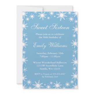 Winter Wonderland Sweet 16 Birthday Party invitation