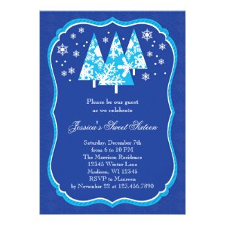 Winter Wonderland Sweet 16 Invitation