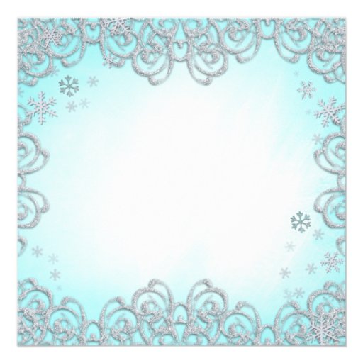 Winter Wonderland Swirl Snowflakes Bat Mitzvah Personalized Announcement
