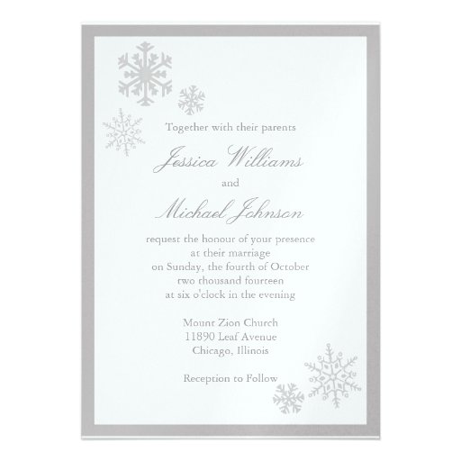Winter Wonderland Wedding Announcements